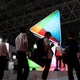 Attendees in line at the Google Play booth during the Tokyo Game Show 2018 in Chiba, Japan.